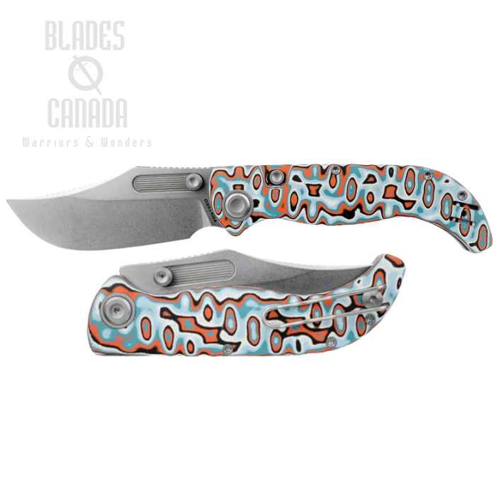 Vosteed Naga Folding Knife, S35VN Stonewash, Bamboo Micarta Canyon Current, A3908