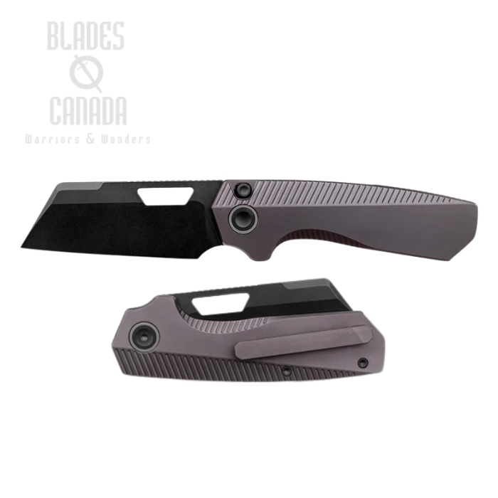 (image for) Vosteed Nip-L Button Liner Lock Folding Knife, Elmax Black SW, Titanium Dark Reddish Purple, A4204