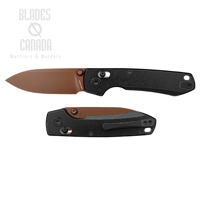 (image for) Vosteed Raccoon TiSlim Crossbar Lock Folding Knife, 154CM Copper Dune, Titanium Black, A4504