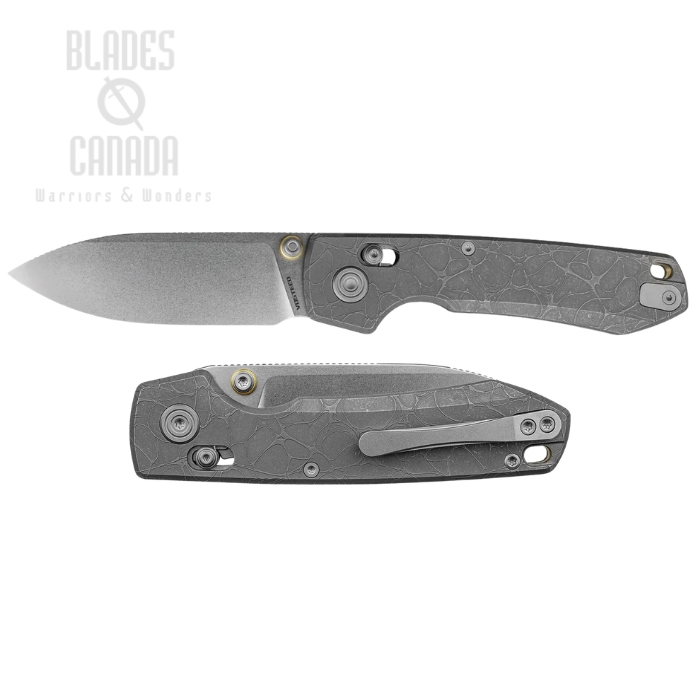Vosteed Raccoon TiSlim Crossbar Lock Folding Knife, S35VN Stonewash, Titanium Acid Wash Gray, A4506 (image for) Vosteed Raccoon TiSlim Crossbar Lock Folding Knife, S35VN Stonewash, Titanium Acid Wash Gray, A4506