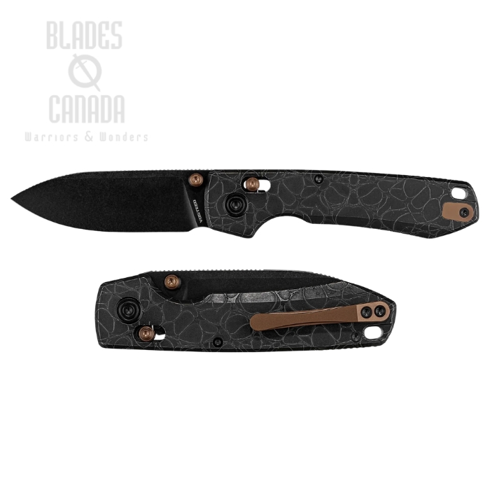 (image for) Vosteed Raccoon TiSlim Crossbar Lock Folding Knife, S35VN Black SW, Titanium Acid Wash Black, A4509