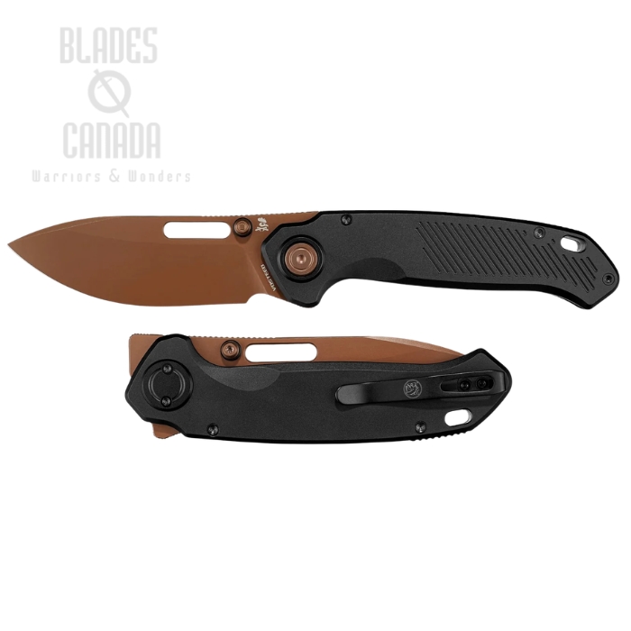 (image for) Vosteed Zander Flipper Vanchor Lock Folding Knife, S35VN Copper Dune, Aluminum Black, A4601