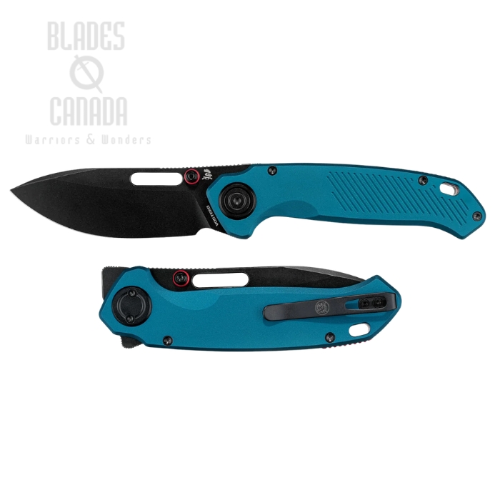 (image for) Vosteed Zander Flipper Vanchor Lock Folding Knife, S35VN Black SW, Aluminum Steel Blue, A4603