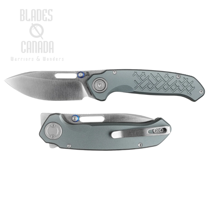 (image for) Vosteed Zander Flipper Vanchor Lock Folding Knife, S35VN Satin, Aluminum Gray, A4605
