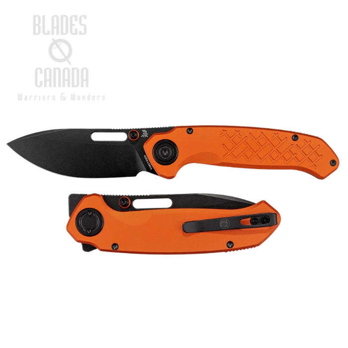(image for) Vosteed Zander Flipper Vanchor Lock Folding Knife, S35VN Black SW, Aluminum Orange, A4606