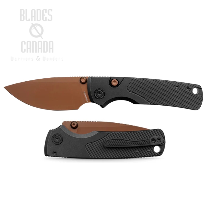 (image for) Vosteed Porcupine TiSlim Button Liner Lock Folding Knife, 154CM Copper Dune, Titanium Black, A4801