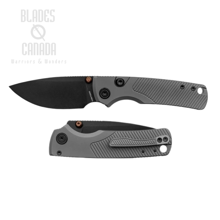 (image for) Vosteed Porcupine TiSlim Button Liner Lock Folding Knife, 154CM Black SW, Titanium Dim Gray, A4804