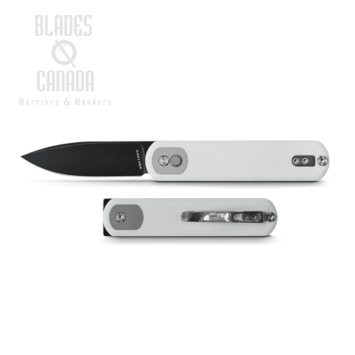 Vosteed Corgi Button Lock Folding Knife, 14C28N Black SW, G10 White, CG3S01