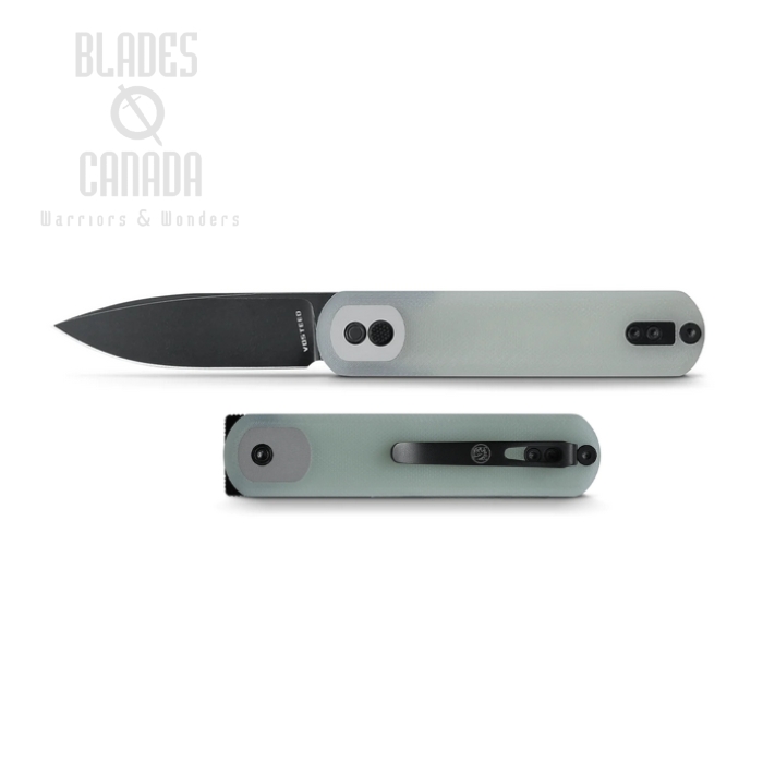 Vosteed Corgi Flipper Button Lock Knife, 14C28N Black SW, G10 Jade, CG3S03