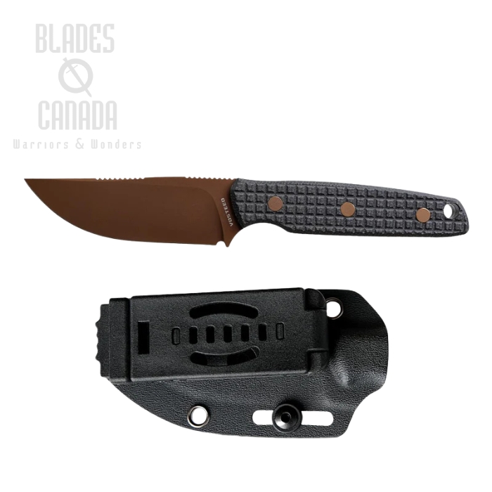 Vosteed Mink Fixed Blade Knife, 14C28N Copper Dune, Micarta Black, Kydex Sheath, D0106