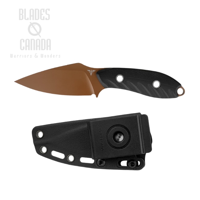 (image for) Vosteed Inferno Fixed Blade Knife, 14C28N Copper Dune, G10 Black, Kydex Sheath, D0801