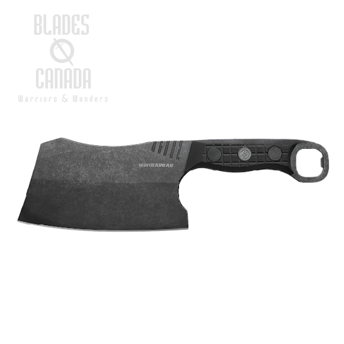 Vosteed Minibarbar Fixed Blade Cleaver Knife, 6" Black Stonewash, G10 Black, MINIB67K