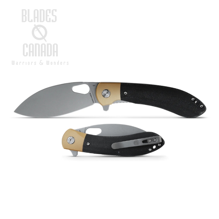 Vosteed Nightshade Flipper Folding Knife, Elmax SW, Micarta Black w/Brass Bolster, NSK002