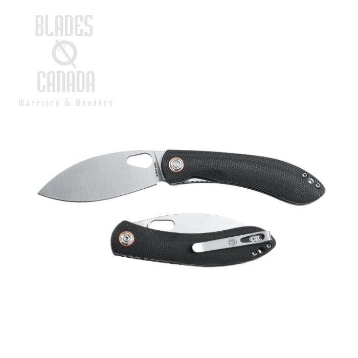 Vosteed Nightshade TH Folding Knife, Nitro-V Stonewash, Micarta Black, NSTH32NWMK