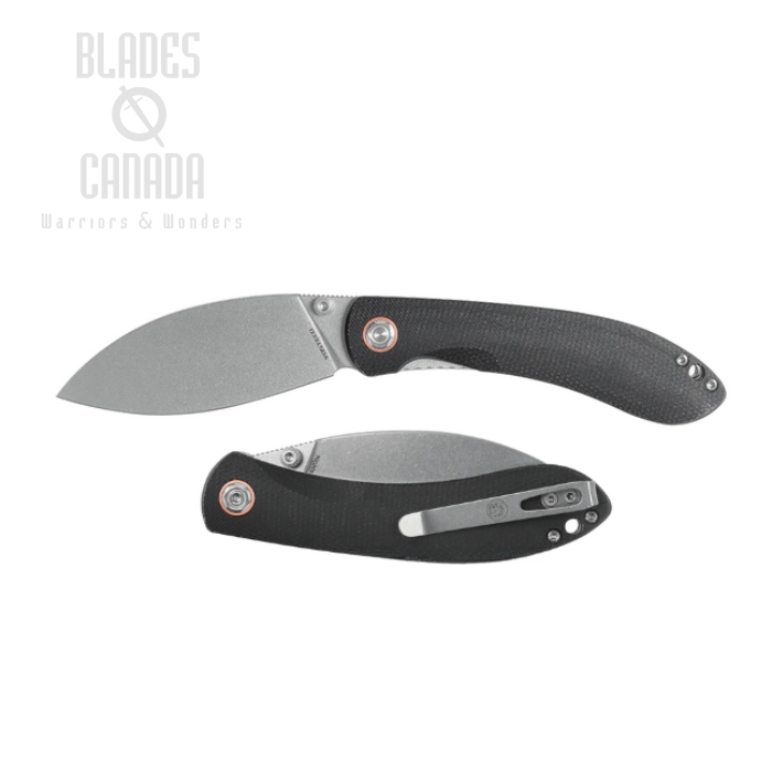 Vosteed Nightshade TS Folding Knife, Nitro-V Stonewash, Micarta Black, NSTS32NWMK