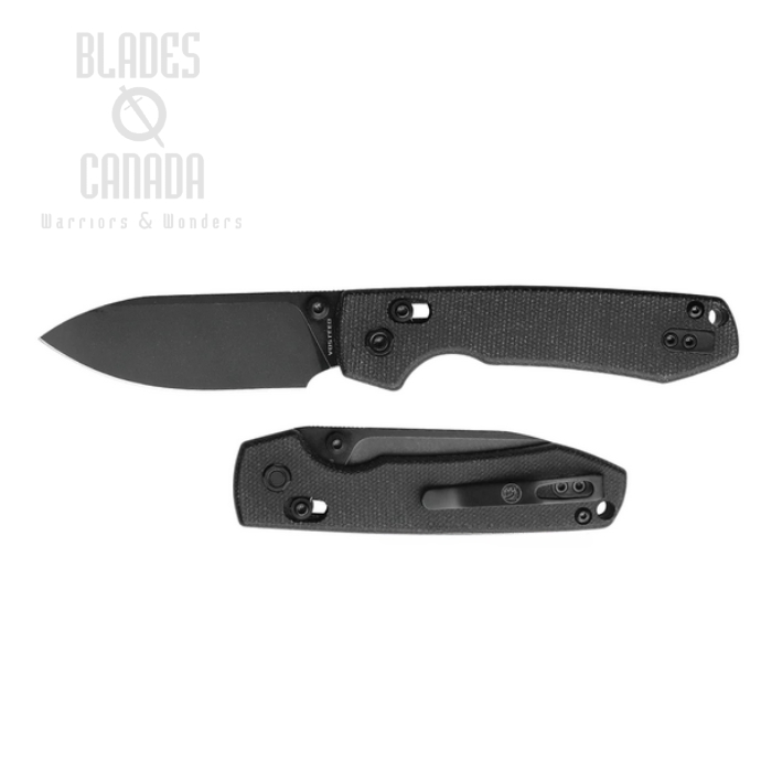 Vosteed Raccoon Folding Knife, 14C28N Black, Micarta Black, RCCB32VPMH