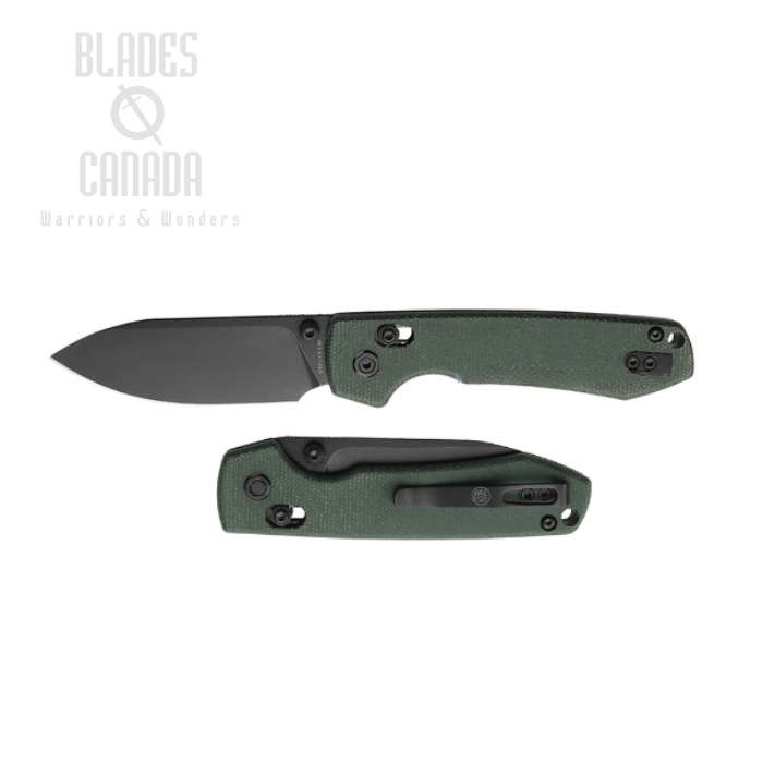 Vosteed Raccoon CB Folding Knife, 14C28N Black, Micarta Green, RCCB32VPMN