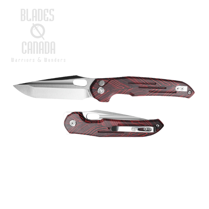 Vosteed Thunderbird Flipper Folding Knife, S35VN Satin, G10 Black/Red, TB3SG1