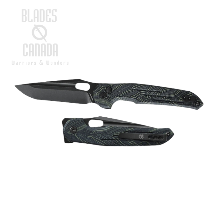 Vosteed Thunderbird Button Lock Folding Knife, S35VN Black SW, G10 Green, TB3SG2