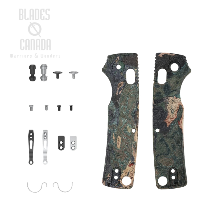 (image for) Vosteed Porcupine ModSwap Handle Scales Kit, Micarta Canvas Rag Burl Green, W0304