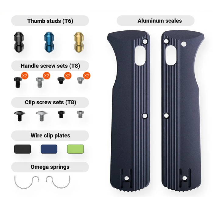 Vosteed Vombat Handle Scales Kits, Aluminum Dark Blue Scales, X0136