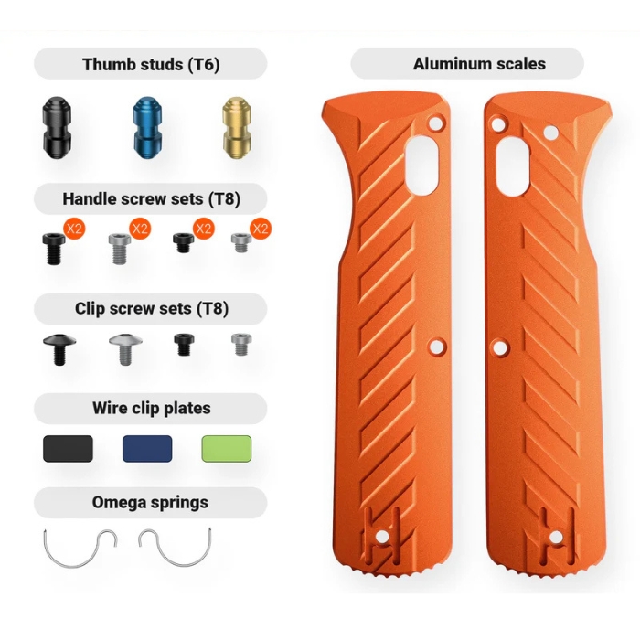 Vosteed Vombat Handle Scales Kits, Aluminum Orange Scales, X0137