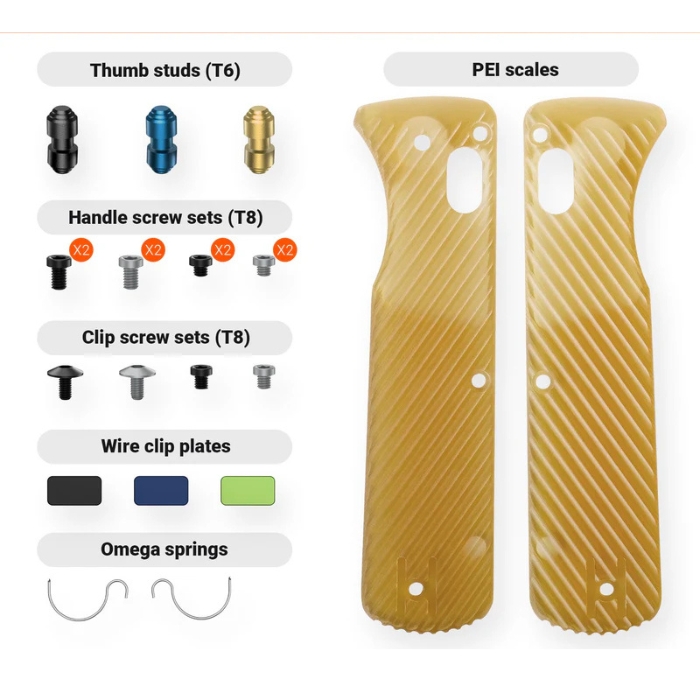 Vosteed Vombat Handle Scales Kits, PEI Amber Scales, X0138