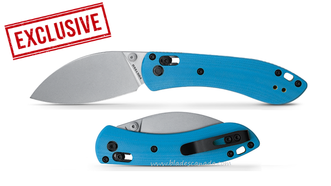 Vosteed Mini Nightshade Folding Knife, Blades Canada Exclusive, Nitro-V Stonewash, G10 Blue, A0211
