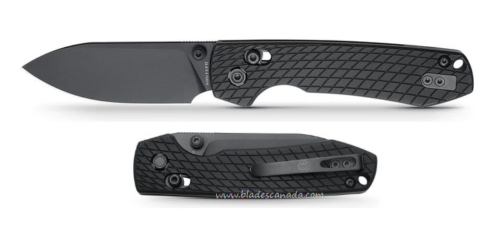 Vosteed Raccoon Folding Knife, Nitro-V Black, Aluminum Black, A0510