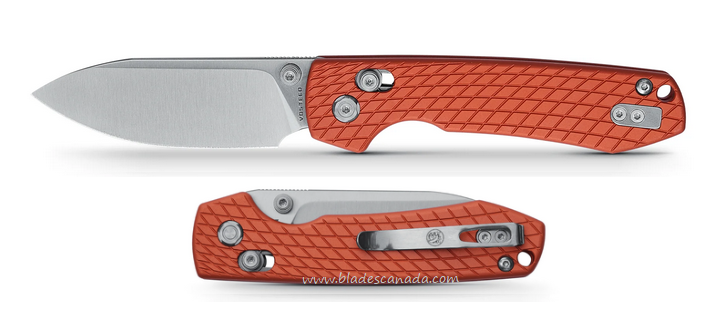 Vosteed Raccoon Folding Knife, Nitro-V Satin, Aluminum Orange, A0511