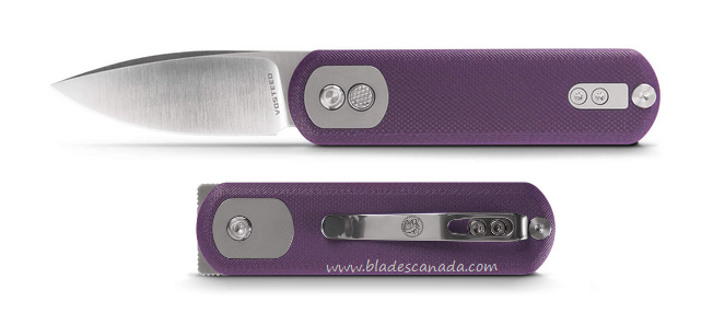 Vosteed Corgi Pup Trek Lock Folding Knife, S35VN Drop Point, G10 Purple, A0724