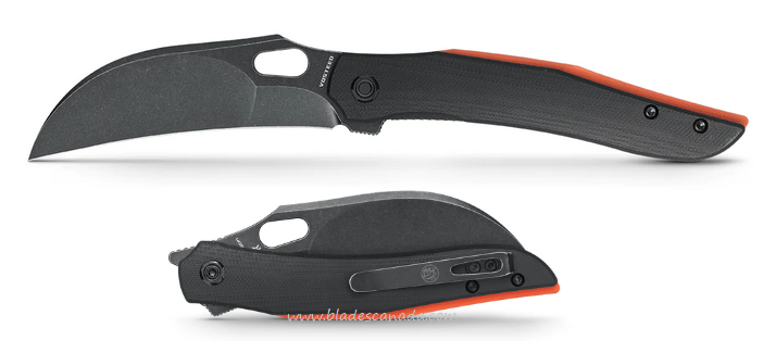 Vosteed Griffin Flipper Folding Knife, 14C28N Black, G10 Black, A1104