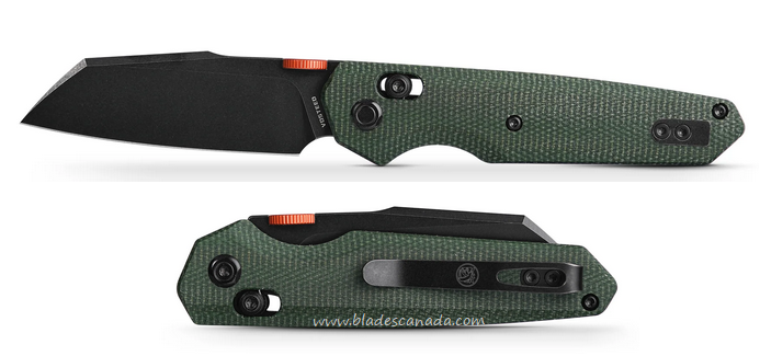 Vosteed Talarurus Crossbar Lock Folding Knife, 14C28N Black, Micarta Green, A2702