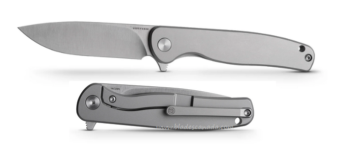 Vosteed Mini Labrador Flipper Framelock Knife, 14C28N, Titanium, A3001