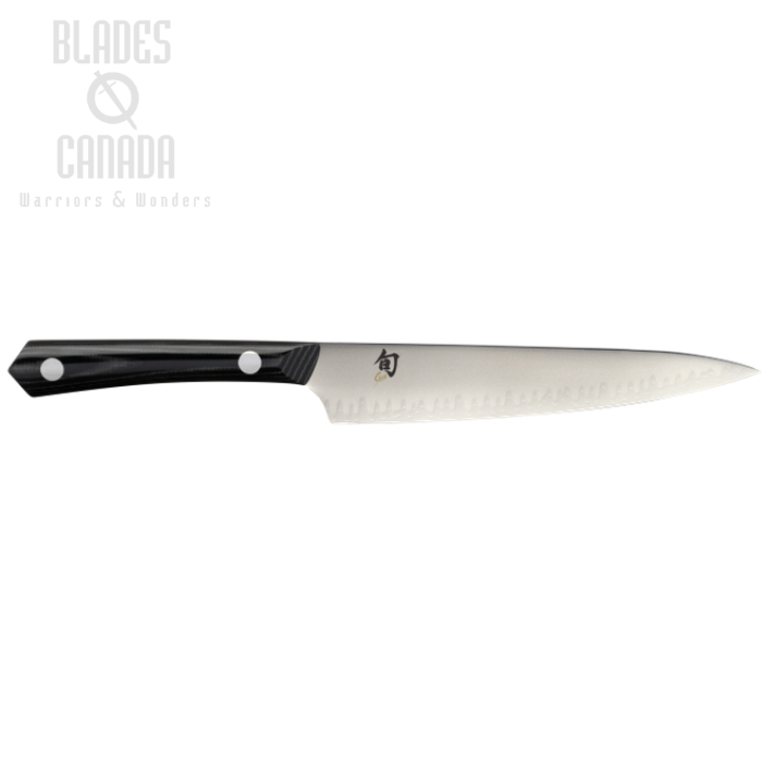 Shun Narukami Utility Knife, Blue II Carbon Steel 6", Micarta Black, VSC0701
