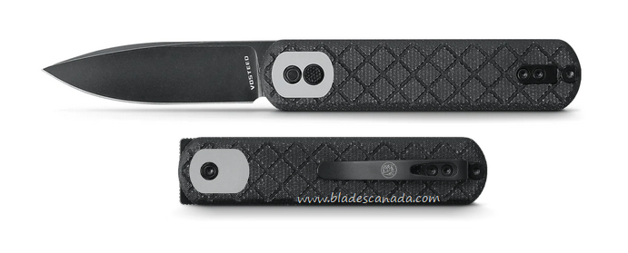 Vosteed Corgi Flipper Button Lock Knife, 14C28N Black, Micarta Black, CG3S05