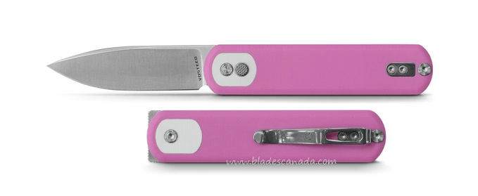 Vosteed Corgi Flipper Button Lock Knife, 14C28N Satin, G10 Pink, CG3S06 Vosteed Corgi Flipper Button Lock Knife, 14C28N Satin, G10 Pink, CG3S06