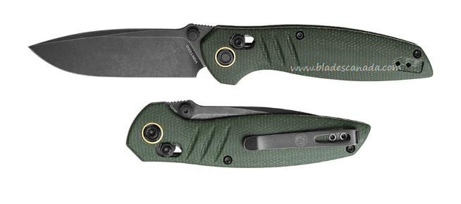 Vosteed Corsair Folding Knife, Nitro-V Black SW, Micarta Green, CS29NPMN