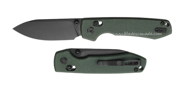 Vosteed Raccoon CB Folding Knife, 14C28N Black, Micarta Green, RCCB32VPMN