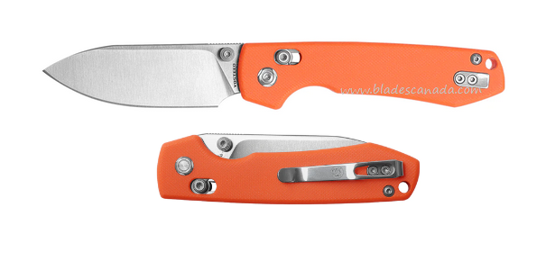 Vosteed Raccoon CB Folding Knife, 14C28N Satin, G10 Orange, RCCB32VTGO