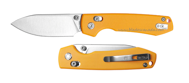 Vosteed Raccoon CB Folding Knife, 14C28N Satin, G10 Yellow, RCCB32VTGY