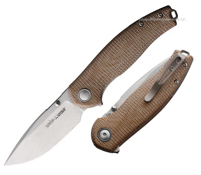 Viper Vale Flipper Folding Knife, CPM MagnaCut SW, Micarta Natural, V6006CN