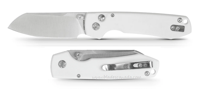 Vosteed Raccoon Button Lock Folding Knife, 14C28N, Micarta White, RC32VTGCW