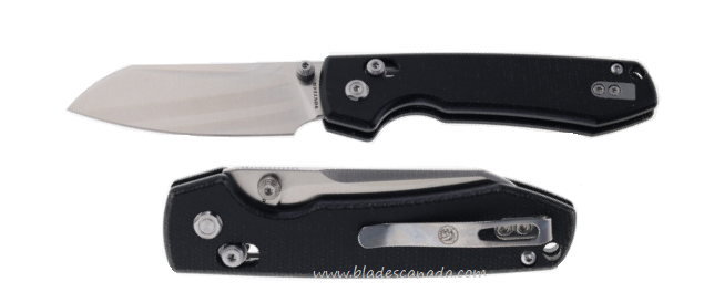 Vosteed Raccoon Folding Knife, 14C28N Cleaver, Micarta Black, RCC32VTM3