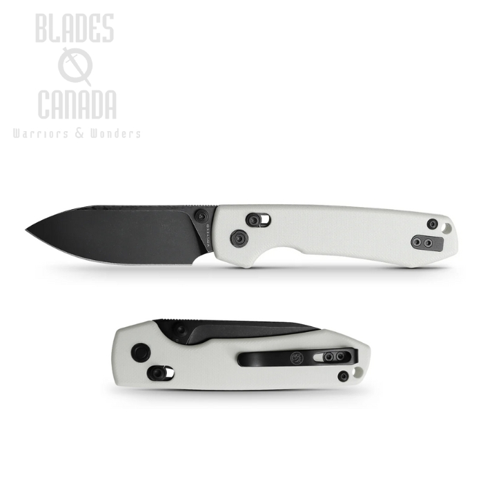 Vosteed Raccoon CB Folding Knife, 14C28N Black SW, G10 White, RCCB32VPGW