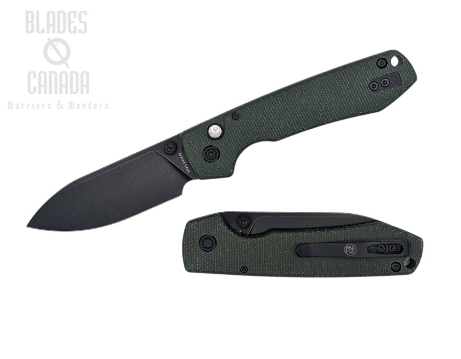 Vosteed Raccoon Folding Knife, 14C28N Black SW, Micarta Green, RC3SVM4