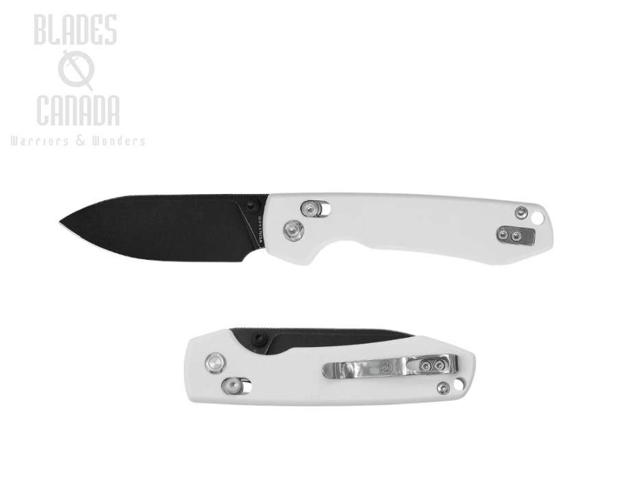 Vosteed Raccoon CB Folding Knife, 14C28N Black SW, G10 White, RCCB32VPGW