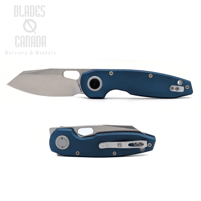 Vosteed Ankylo Vanchor Lock Flipper Folding Knife, Elmax SW, Aluminum Blue, A1912