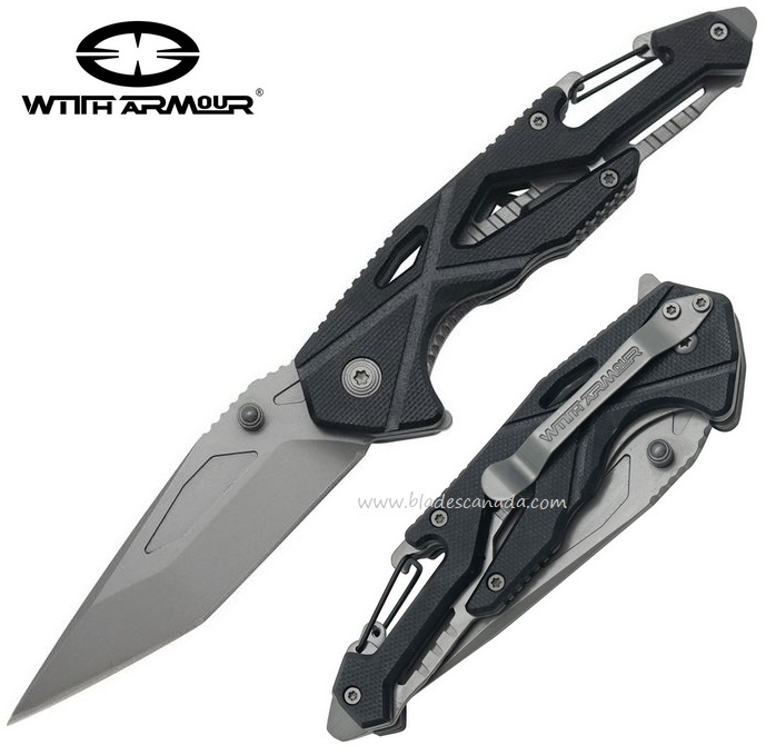 WithArmour Spider Flipper Folding Knife, 440C, G10 Black, WAR043BK - Click Image to Close