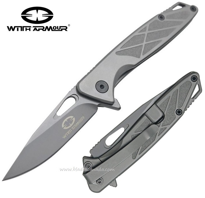 WithArmour Finches Flipper Folding Knife, 440C, Stainless, WAR047GY